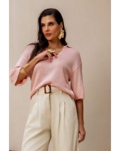 PURA ESS&Ecirc;NCIA - BLUSA MANGA CURTA POLO