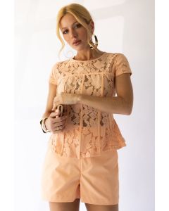 Flor da Moda | Blusa Renda Recorte 