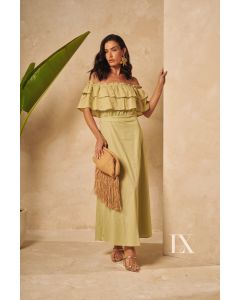 Luxo |  Vestido Max Midi Gabriela Verde