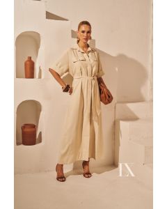Luxo | Vestido Max Midi Betania Areia 