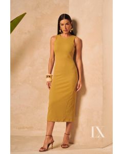 Luxo | Vestido Midi Alana Mostarda