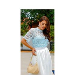 Imperio By Titanium | Blusa de Renda Azul