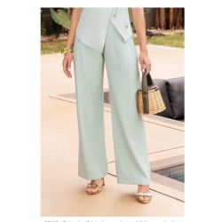 Imperio By Titanium | Calça de Alfaiataria com Viscose Wid Leg Verde Claro