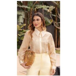 Imperio By Titanium | Camisa de Liocel Bordado Amarelo
