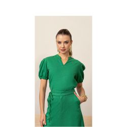 Imperio By Titanium | Blusa de linho Verde Amazon