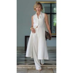 Cora Canela | Blusa Viscose Dubai Off White Longa