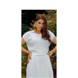 Imperio By Titanium | T-shirt de Malha Canelada Branco