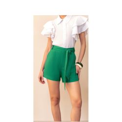 Imperio By Titanium | Shorts Linha a de Linho Verde Amazon