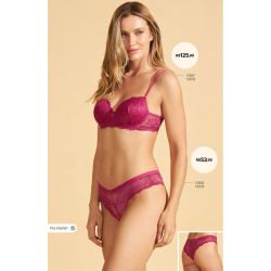 Recco | Sutiã Com Bojo Com Aro de Renda Rosa Cubo