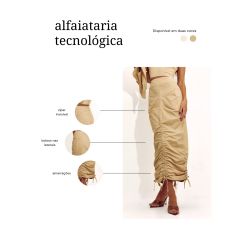 Lily Belle | Saia Alfaiataria de Algodão Bege