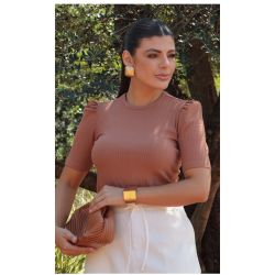 Dumene | Blusa Canelada Soho Marrom