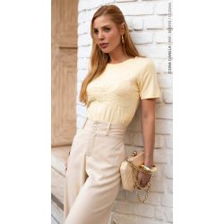 Cora Canela | T-shirt Viscolycra Amarelo-Off