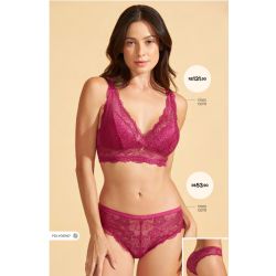 Recco | Sutiã Com Bojo sem Aro de Renda Rosa Cubo
