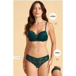 Recco | Sutiã Com Bojo Com Aro de Renda Verde Esmeralda