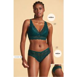 Recco | Sutiã Com Bojo sem Aro de Renda Verde esmeralda
