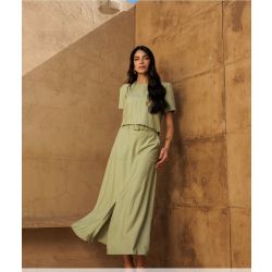 Madri Belle | Conjunto Dalila Cropped e Saia Verde