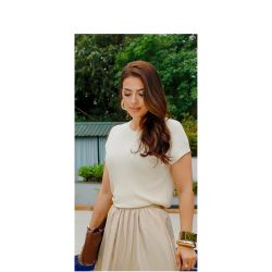 Imperio By Titanium | T-shirt de Malha Canelada Bege