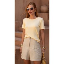 Cora Canela | T-shirt Viscolycra Amarelo Lisa
