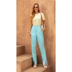 Cora Canela | Calça Alfaiataria Pasada Azul
