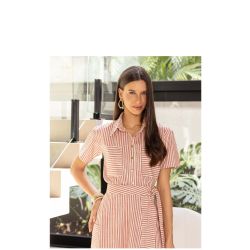 Imperio By Titanium | Camisa Cropped Tecido Plano Listrado
