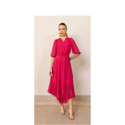 Imperio By Titanium | Vestido de Chiffon Framboesa