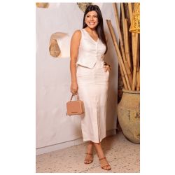 Dumene | Conjunto Listrado Bege