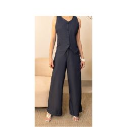 Imperio By Titanium | Calça Pantalona Jeans Listrado