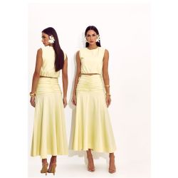 Lily Belle | Conjunto Alfaiataria Bengaline Poliamida Amarelo