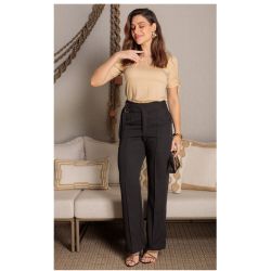 Dumene | Calça Fivelas Alfaiataria Goya Preto