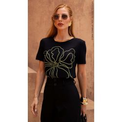 Cora Canela | T-shirt Viscolycra Pret-Verde