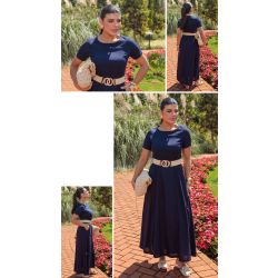 Dumene | Vestido Linho Marinho