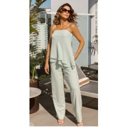Cora Canela | Calça Linho s/ Elastano Verde