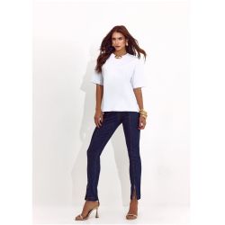 Lily Belle | T-Shirt em Malha Penteada Off White