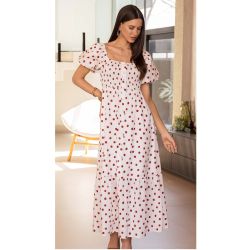 Imperio By Titanium | Vestido Detricoline com Poá Vermelho