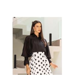 Imperio By Titanium | Camisa de Organza Preto