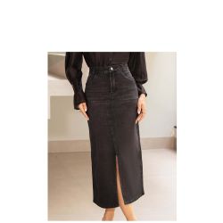 Imperio By Titanium | Saia Reta Jeans Black