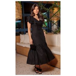 Dumene | Vestido Max Midi Preto