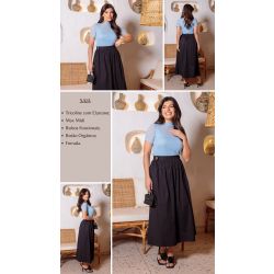 Dumene | Saia Max Midi Preto