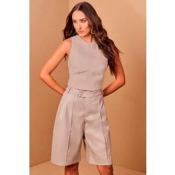 Luleg | Blusa curta em leather fake luleg