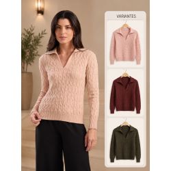 Pura Essência | Blusa Polo Manga Longa