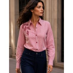 La Portt | Camisa com Listras Bordado Industrial