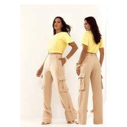 Lily Belle | Calça Alfaiataria Bege