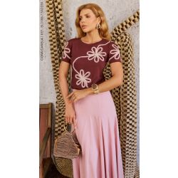 Cora Canela | T-shirt Viscolycra Marrom