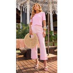 Cora Canela | Blusa Linho Rosa