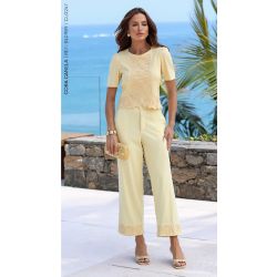 Cora Canela | Blusa Linho amarelo Manteiga