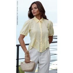 Cora Canela | Camisa Cambraia Amarelo