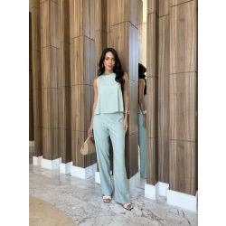 Maria Dubox | Conjunto de calça Oceano Verde