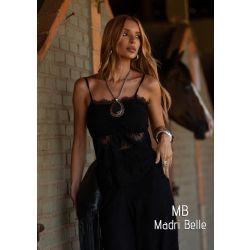Madri Belle | Blusa Alça Fina Agata em Renda Preto