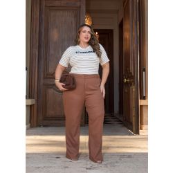 Madri Belle | Calça em linho Laís Marrom