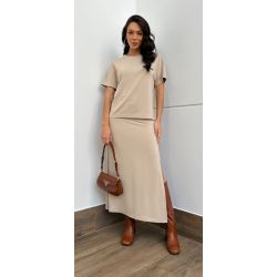 Maria Dubox | Conjunto de saia Rosangela bege